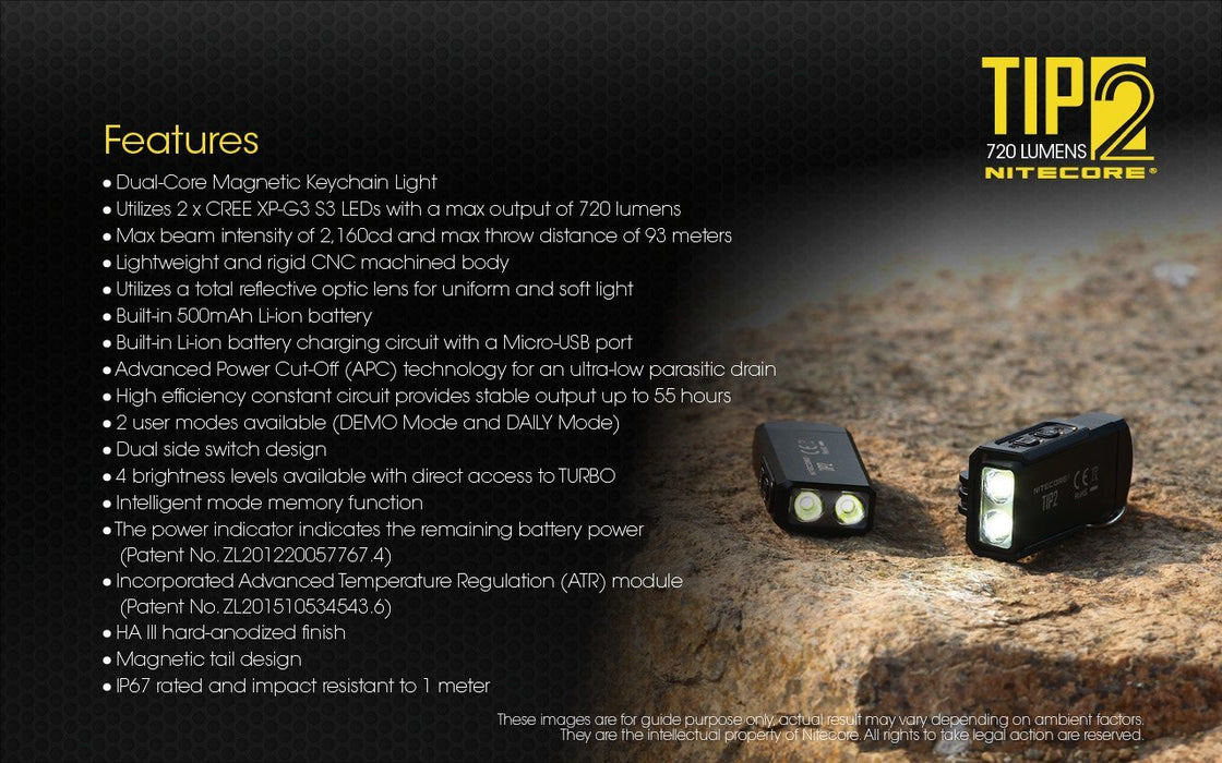 Nitecore Tip2 720 Lumens USB Rechargeable LED Keychain Light LED Keychain Light Nitecore 
