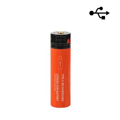 Acebeam 21700 USB-C rechargeable 5100mAh Li-ion battery for flashlights, headlamps, and high-drain electronic devices
