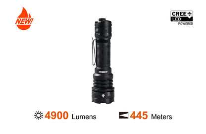Acebeam P17 rechargeable tactical LED flashlight with 4900 lumens brightness for military, duty, and outdoor professional use