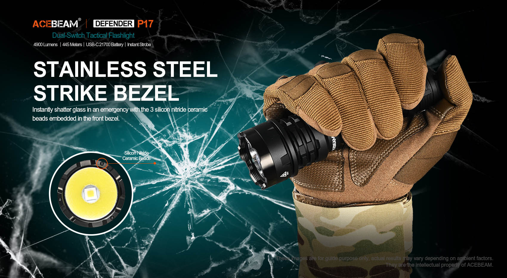 Acebeam P17 Tactical Flashlight | 4900 Lumen USB-C Rechargeable