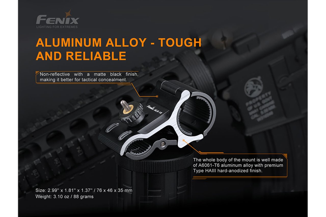 fenix flashlight gun mount Holder for QR Mounts Original Free Range Versatile ALG-18 Barrel Mount for