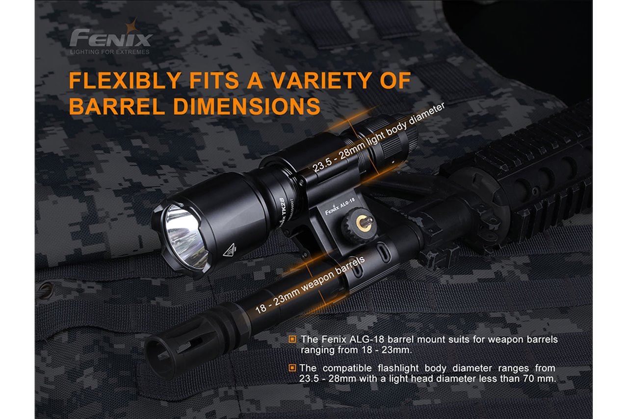 fenix flashlight gun mount ALG-15 Tactical Rail Fenix Store Fenix Rail Mount Flashlight Adapter