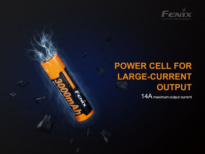 Fenix ARB-L18-3000P 18650 high-draw 3000mAh rechargeable Li-ion battery for LED flashlights and high-performance devices