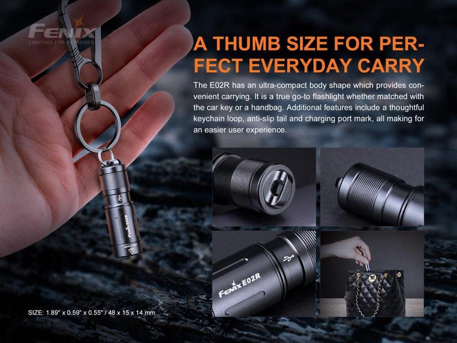 Fenix E02R Keychain light - a thumb size for perfect everyday carry