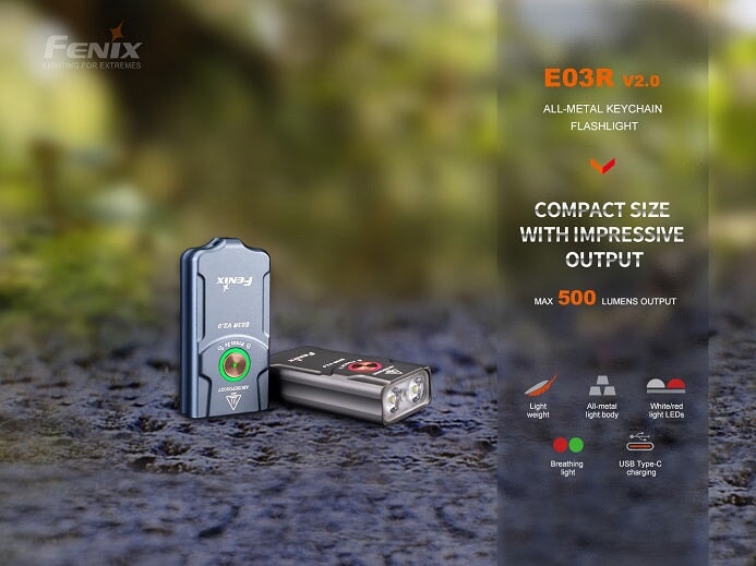 best fenix keychain flashlight E03R V2.0 The 500 Lumen Pocket LED Flashlight Fenix Best Rechargeable Keychain Flashlight