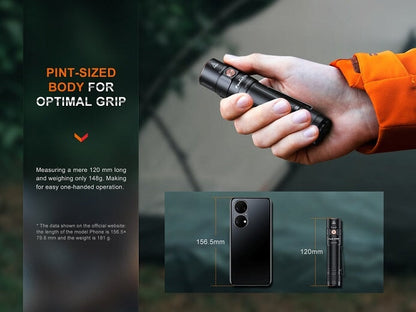 Fenix E35R rechargeable high-performance EDC flashlight with 3100 lumens brightness for outdoor, professional, and everyday lighting