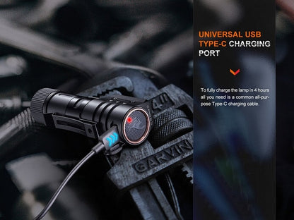 Fenix HM71R multifunctional rechargeable LED headlamp with 2700 lumens brightness for work, camping, and outdoor professional lighting
