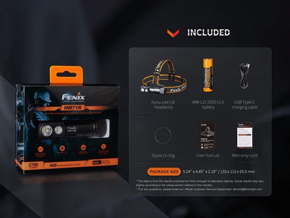 Fenix HM71R multifunctional rechargeable LED headlamp with 2700 lumens brightness for work, camping, and outdoor professional lighting