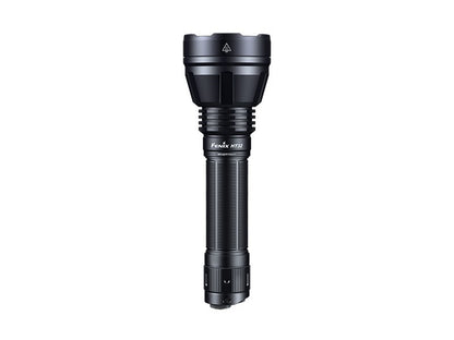 Fenix HT32 rechargeable LED flashlight with 2500 lumens brightness and red, green, and white light outputs for outdoor and hunting use