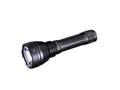 Fenix HT32 rechargeable LED flashlight with 2500 lumens brightness and red, green, and white light outputs for outdoor and hunting use