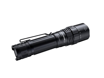 Fenix PD40R V3.0 rechargeable flashlight with 3000 lumens brightness and rotary switch control for tactical and professional lighting