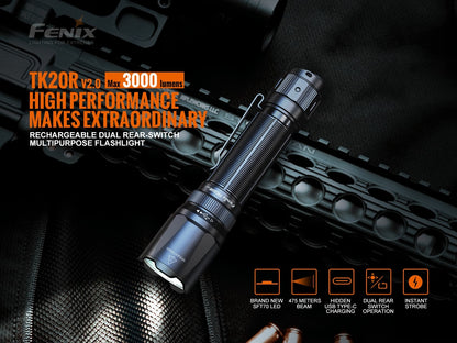 Fenix TK20R 2.0 Rechargeable dual rear switch multipurpose flashlight Flashlight Fenix 