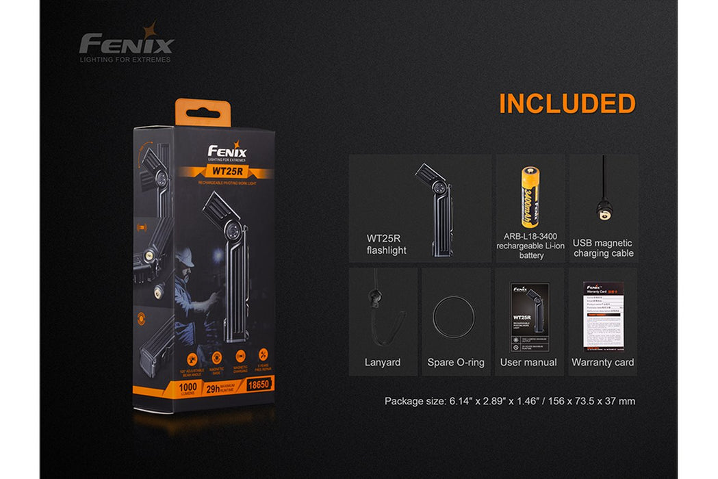 Fenix WT25R 1000 Lumens Rechargeable LED Work Flashlight Flashlight Fenix 