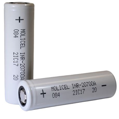 Molicel INR-20700A 20700 3000mAh 35A high-drain rechargeable Li-ion battery for flashlights, vapes, and high-performance electronics
