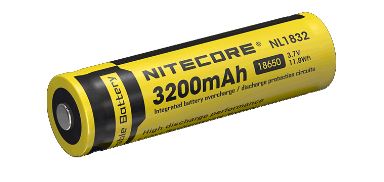 Nitecore NL1832 18650 Li-ion rechargeable 3200mAh battery for flashlights, headlamps, and portable electronic devices