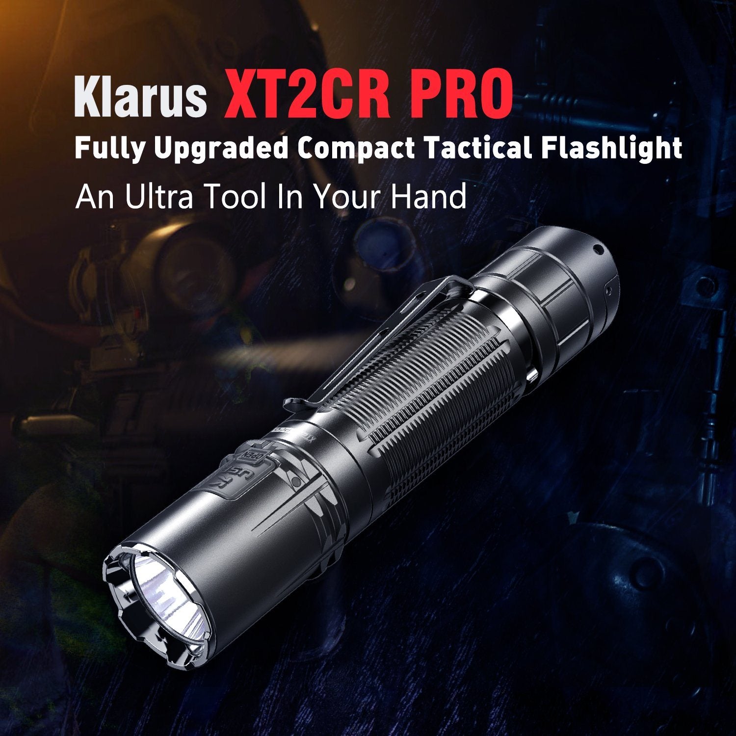 Klarus XT2CR Pro 2100 Lumens USB-C Rechargeable Tactical LED Flashlight