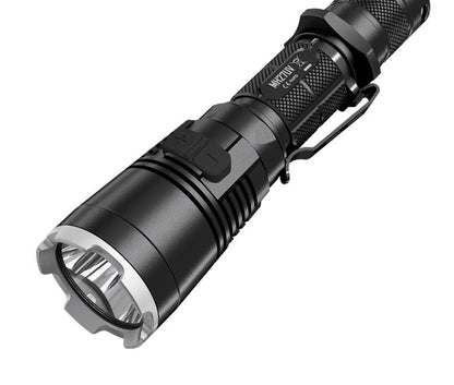 Nitecore MH27UV USB rechargeable LED flashlight with 1000 lumens brightness featuring red, blue, and ultraviolet LEDs for inspection and tactical use