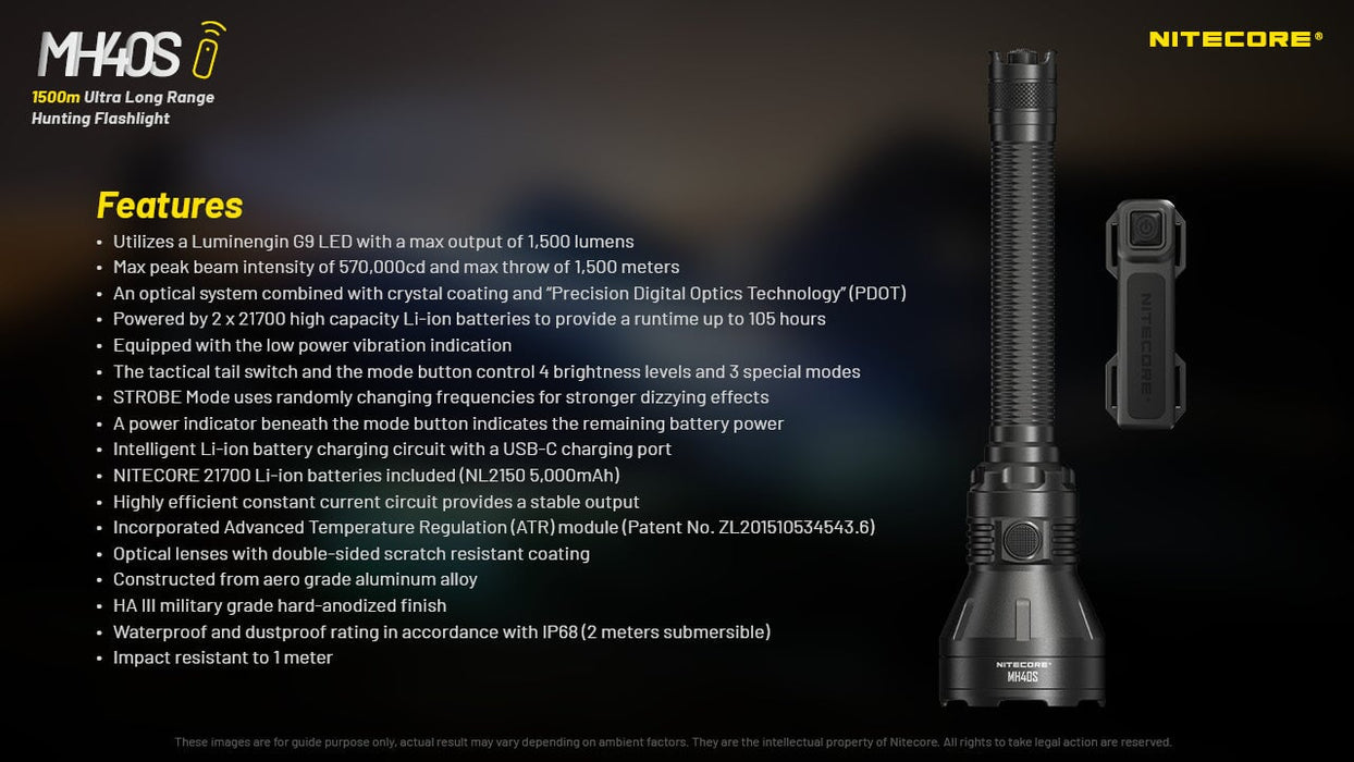 Nitecore MH40S Long Range Hunting Flashlight Flashlight Nitecore 