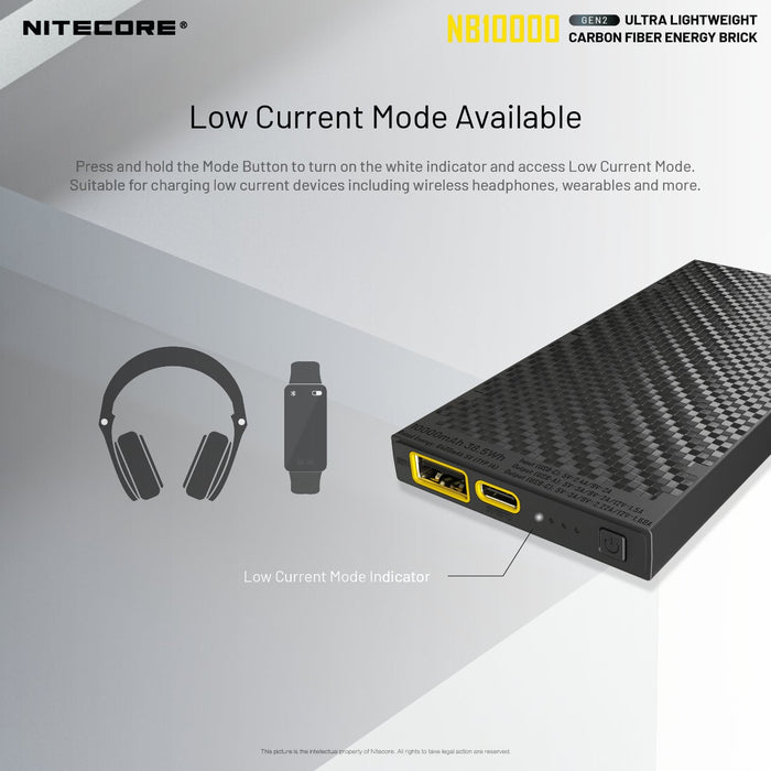 Nitecore NB10000 Carbon Fiber Power Bank Charger (10,000mAh 3A) Gen 2 Power Bank Nitecore 