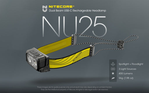 Nitecore NU25 400 Lumens Ultralight Rechargeable Headlamp Headlamp Nitecore 