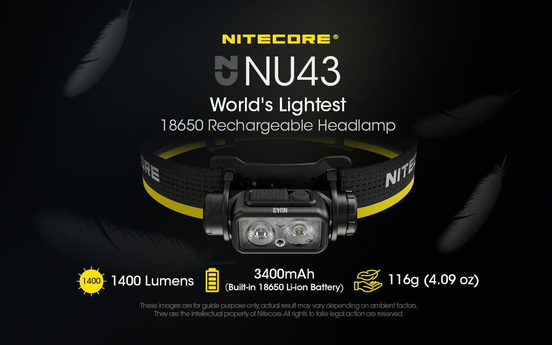 NITECORE NU43 Lightweight USB-C Rechargeable Headlamp - 1400 Lumens Headlamp NItecore 