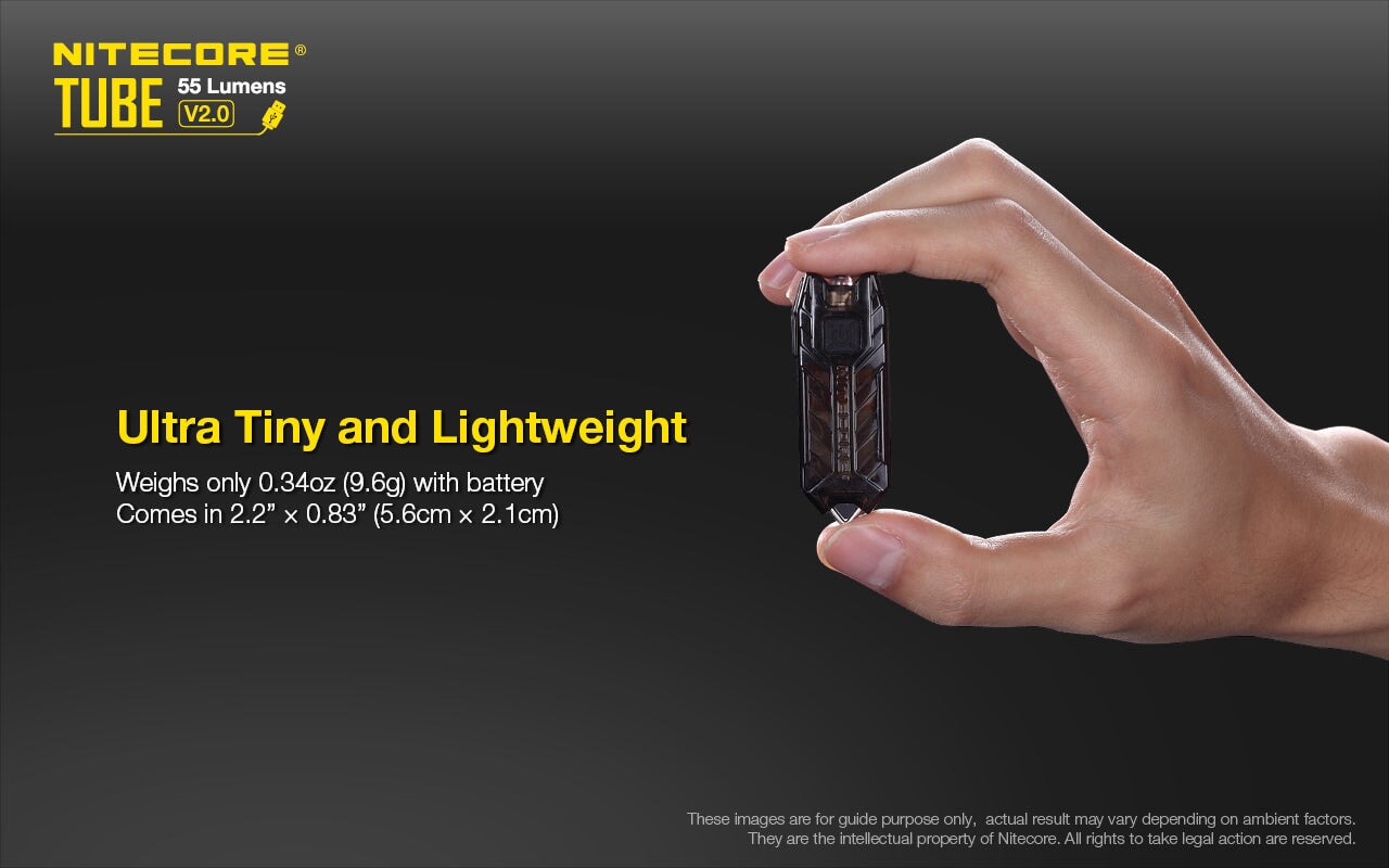 Nitecore Tube v2.0 55 Lumens USB Rechargeable Black LED Keylight Keychain LED Flashlight Nitecore 