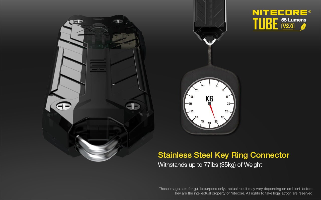 Nitecore Tube v2.0 55 Lumens USB Rechargeable Black LED Keylight Keychain LED Flashlight Nitecore 