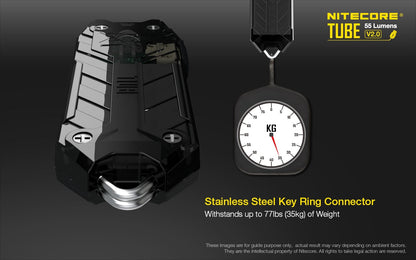 Nitecore Tube v2.0 55 Lumens USB Rechargeable Black LED Keylight Keychain LED Flashlight Nitecore 
