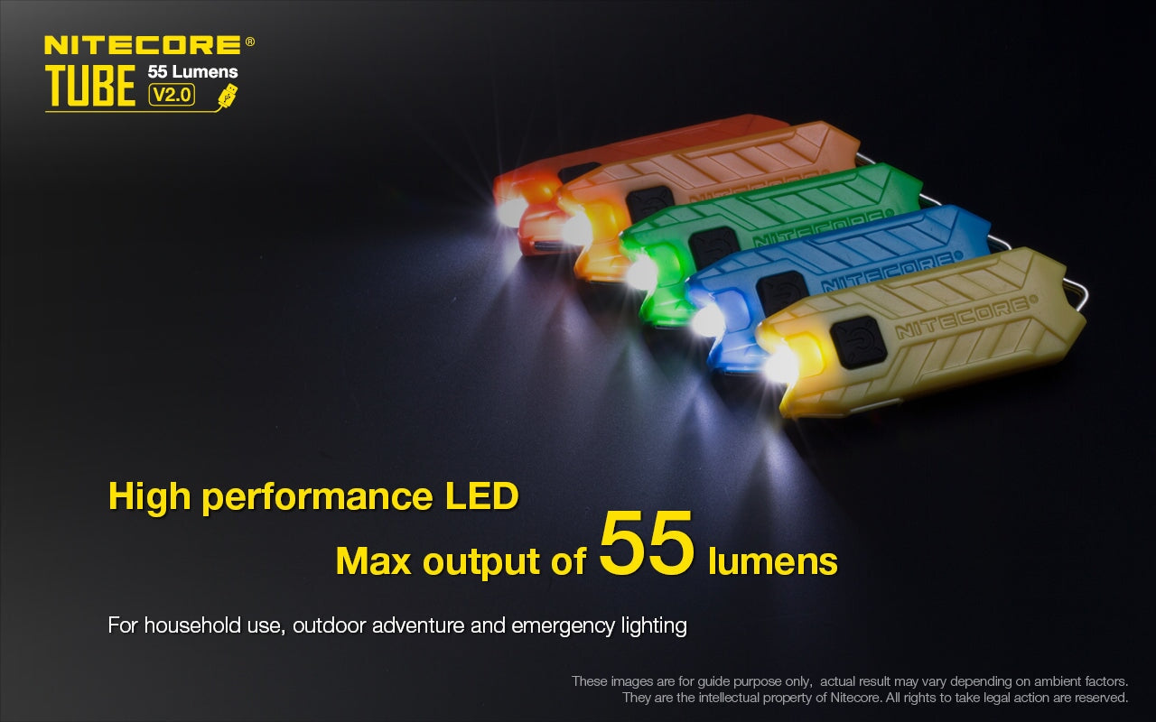 Nitecore Tube v2.0 55 Lumens USB Rechargeable Black LED Keylight Keychain LED Flashlight Nitecore 