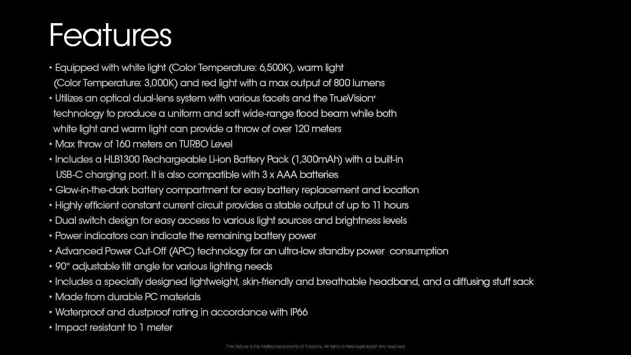 Nitecore UT27 Rechargeable Running Headlamp - 800 lumens Headlamp NItecore 