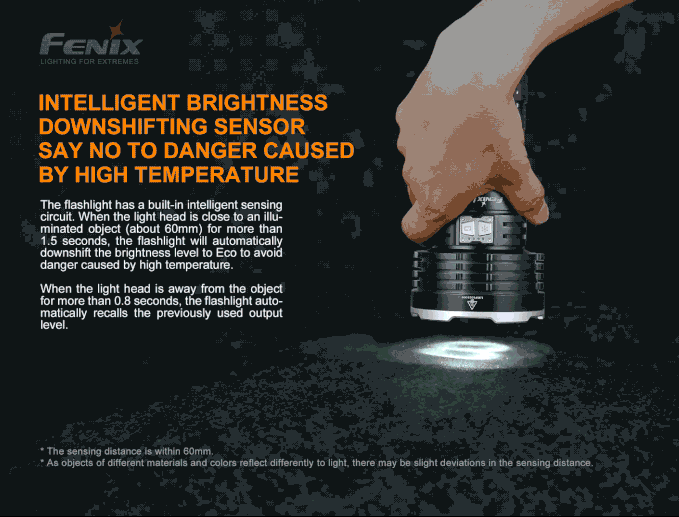 Fenix LR50R rechargeable multifunctional LED searchlight with 12,000 lumens brightness for search, rescue, and outdoor professional lighting