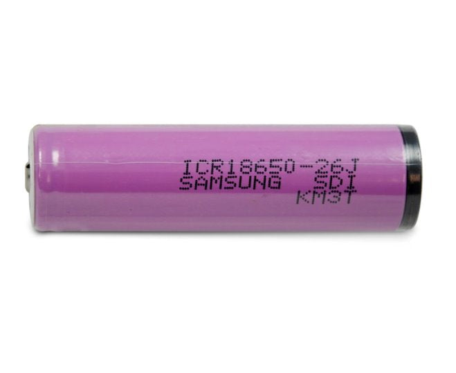 Samsung 26J 18650 2600 mAh Button top protected battery Rechargeable Batteries Samsung 